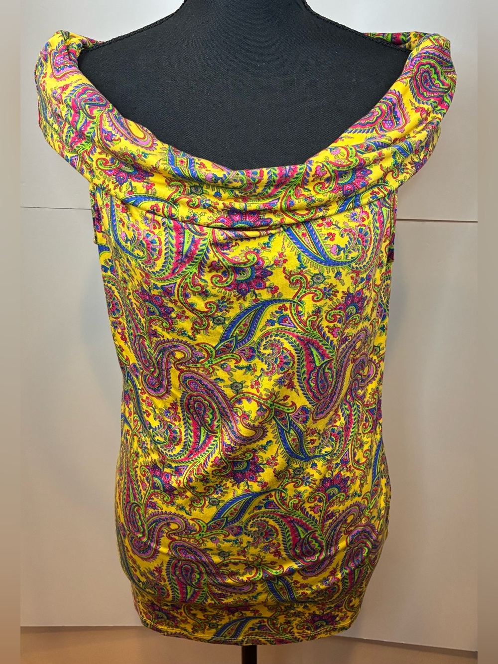 Lauren Ralph Lauren NWT Paisley Cowl Neck On/Off Shoulder Top Size Large - Picture 2 of 7